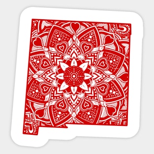 Red New Mexico State Gift Mandala Yoga NM Art Sticker